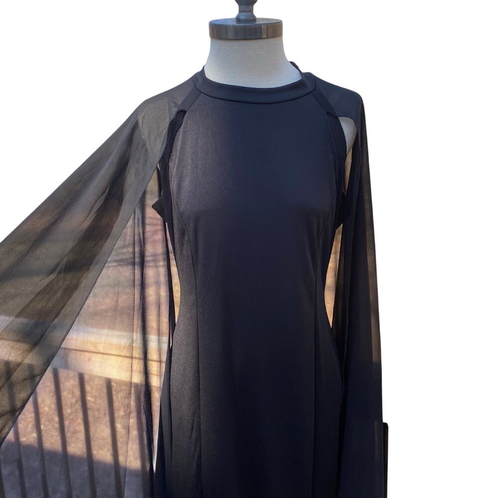 Gorgeous Black Slinky Cape dress Size Small MEASUREMENTS